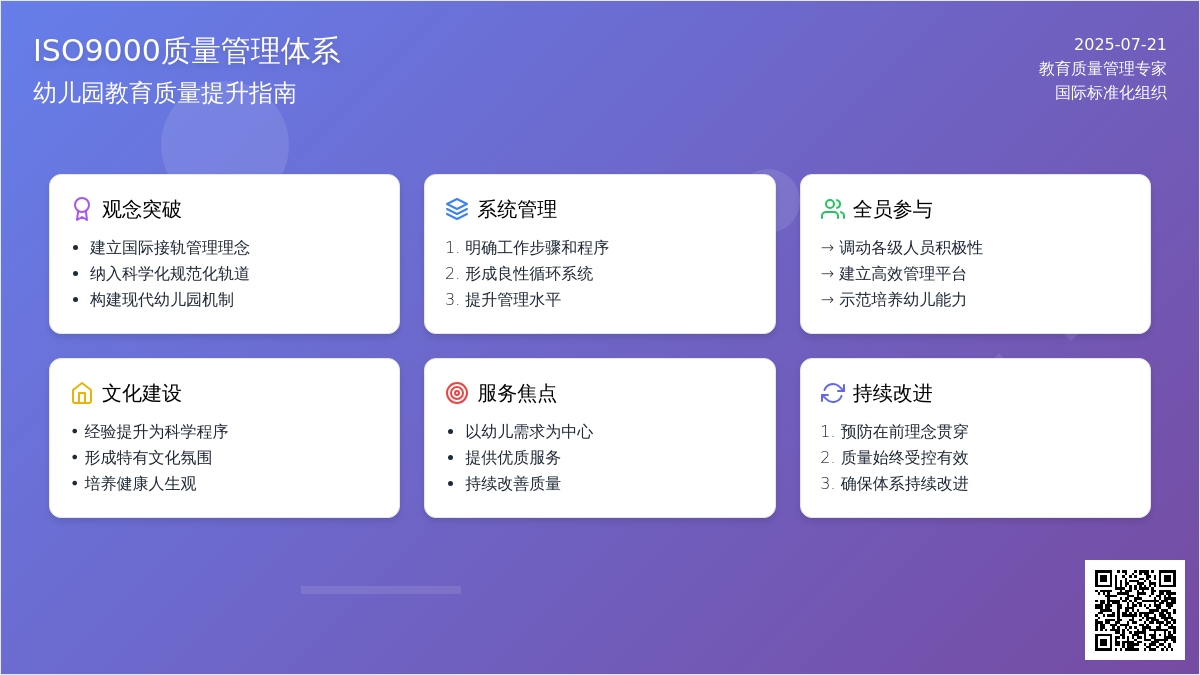 幼儿园实施ＩＳＯ９０００质量管理体系的思考