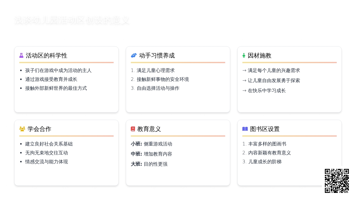 浅谈幼儿园活动区创设的意义