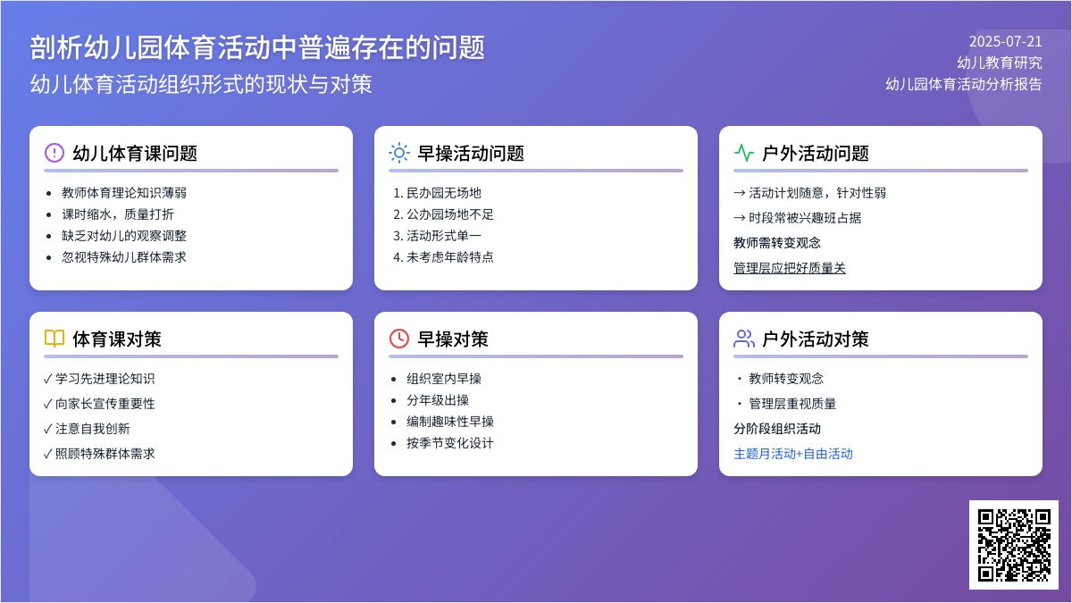 剖析幼儿园体育活动中普遍存在的问题
