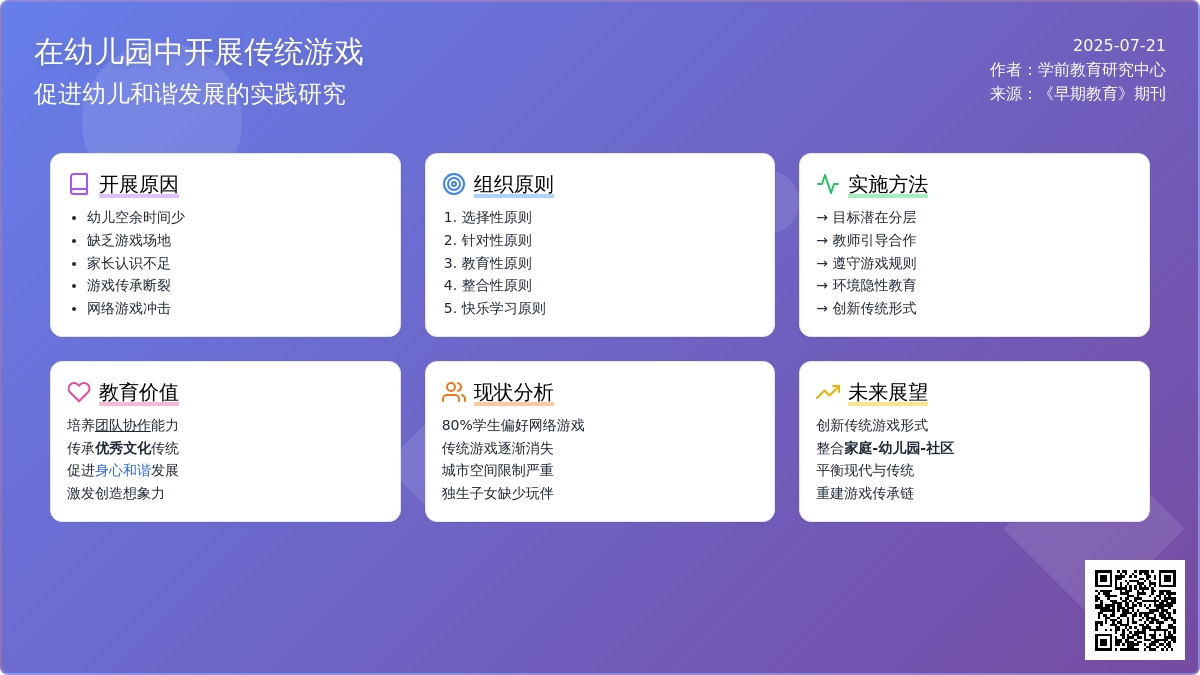 谈在幼儿园中开展传统游戏