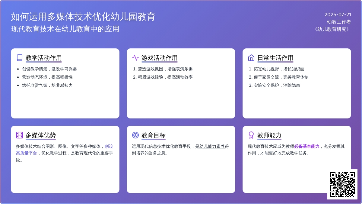 如何运用多媒体技术优化幼儿园教育