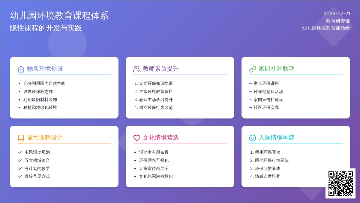 幼儿园环境教育隐性课程的开发