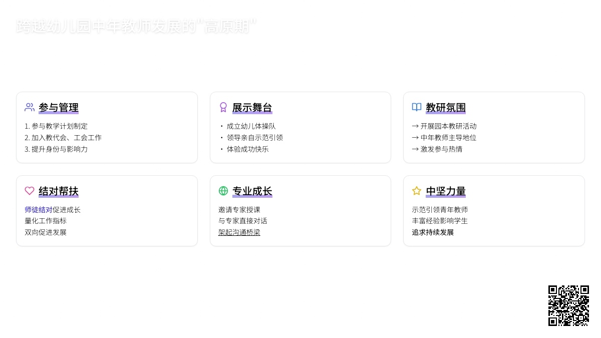 跨越幼儿园中年教师发展的“高原期”