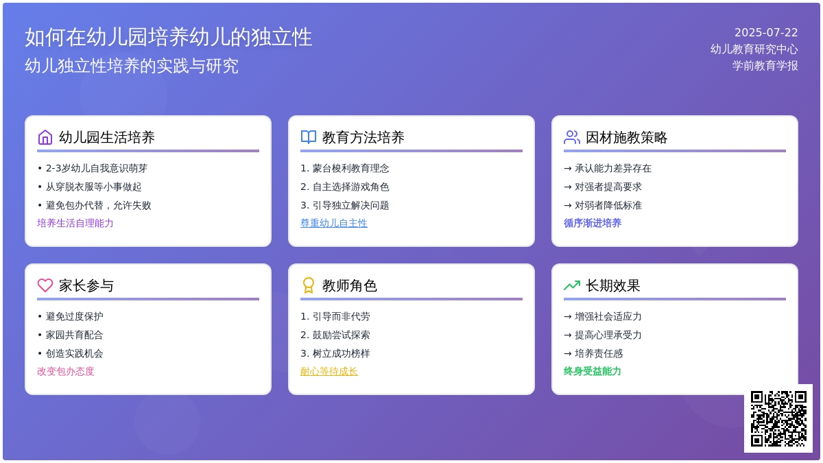 如何在幼儿园培养幼儿的独立性