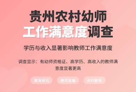 贵州省农村幼儿园教师工作满意度调查报告-幼师课件网