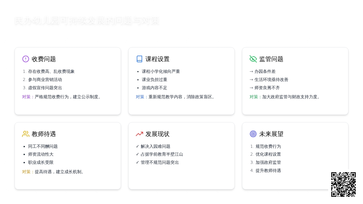 民办幼儿园可持续发展的问题与对策
