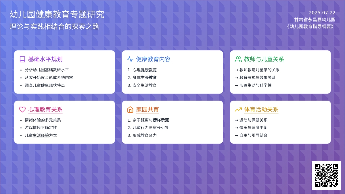 关于幼儿园健康教育若干问题的思考