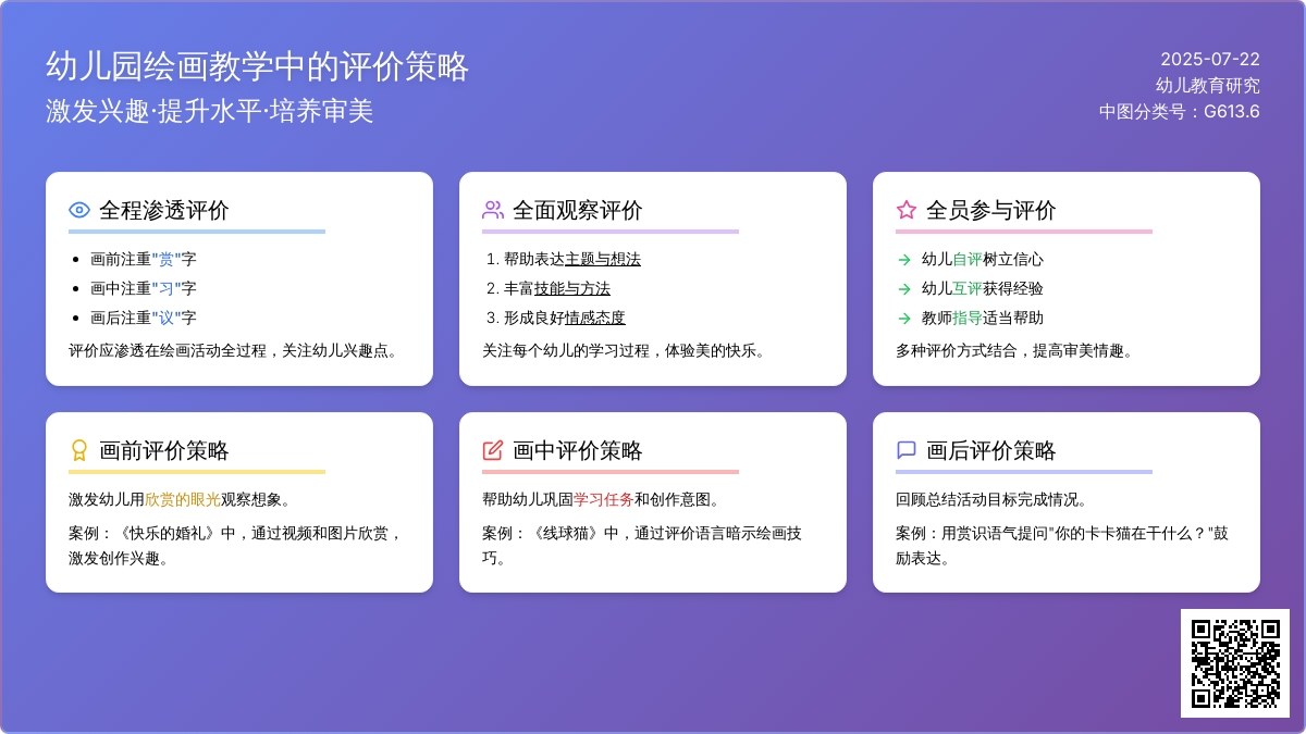 幼儿园绘画教学中的评价策略
