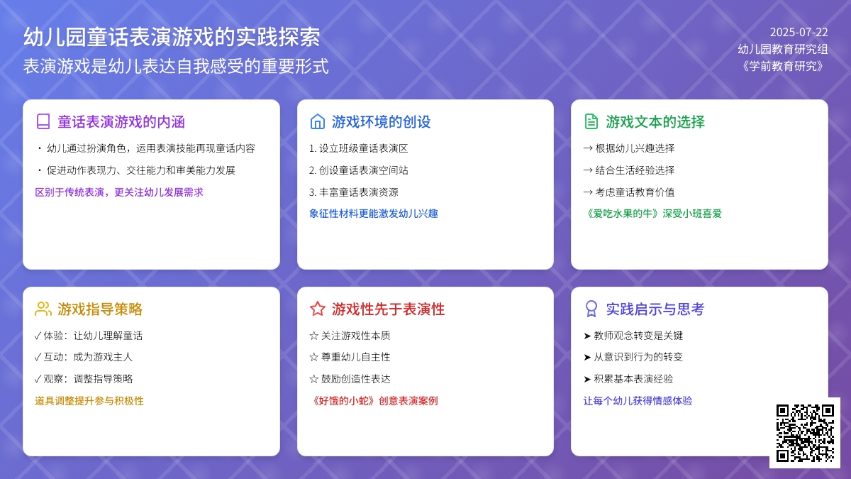 幼儿园童话表演游戏的实践探索