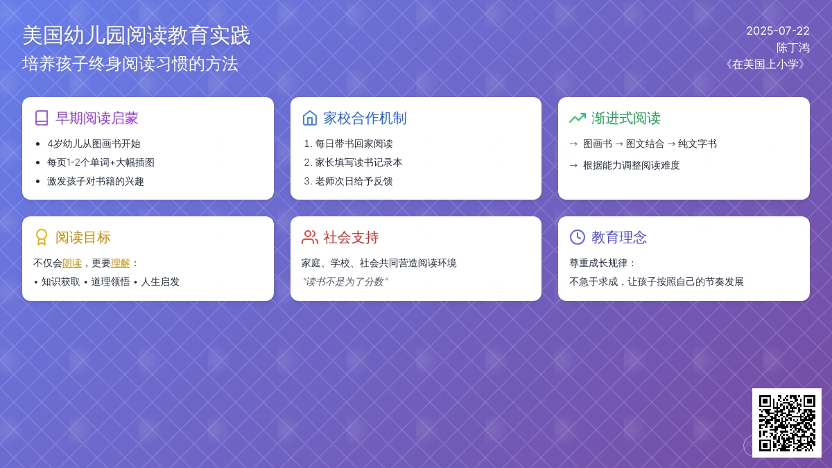 美国幼儿园让孩子从小爱上阅读