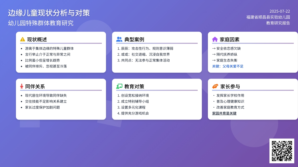 对幼儿园边缘儿童现状的思考