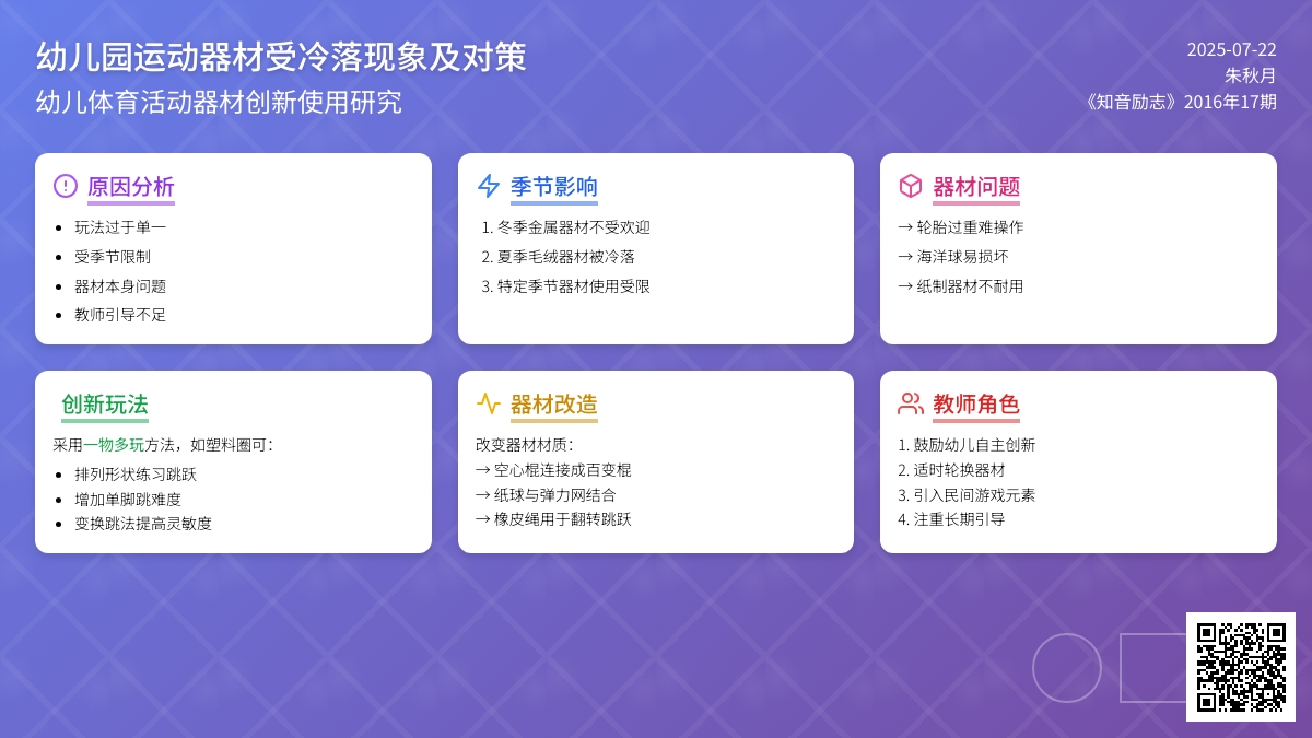 幼儿园运动器材受冷落现象及对策