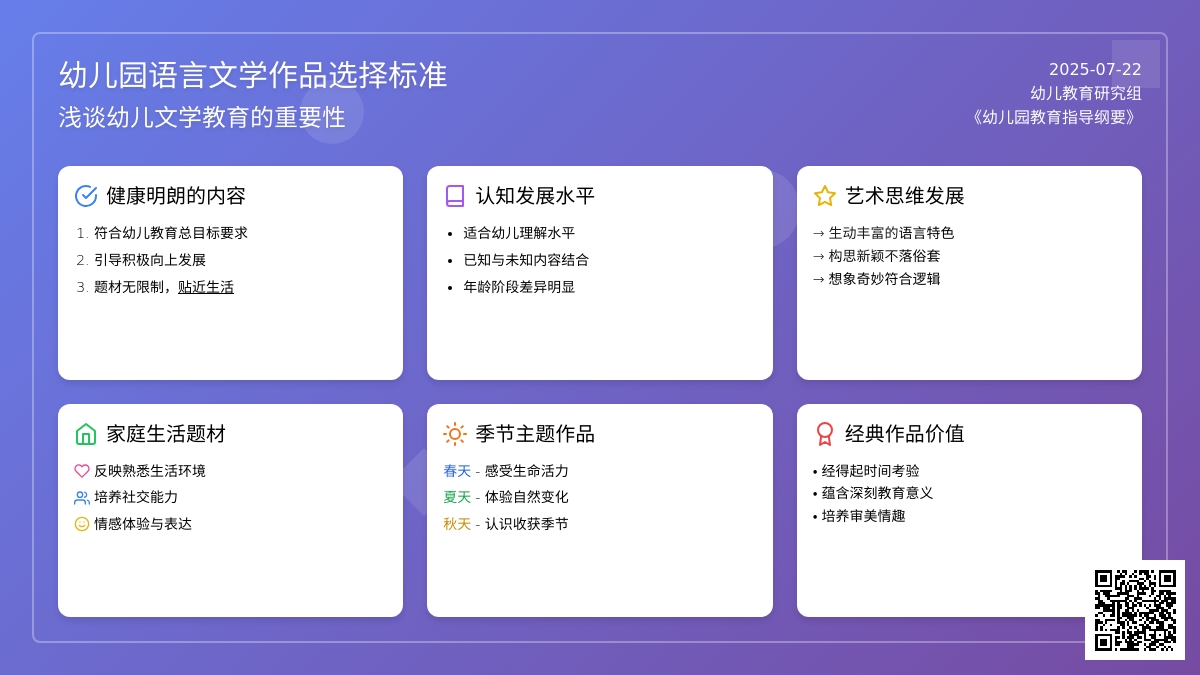 浅谈幼儿园语言文学作品选择的标准