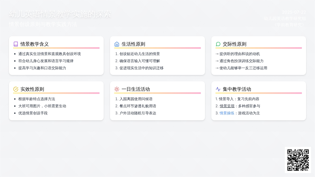 幼儿园英语情景教学实施的探索