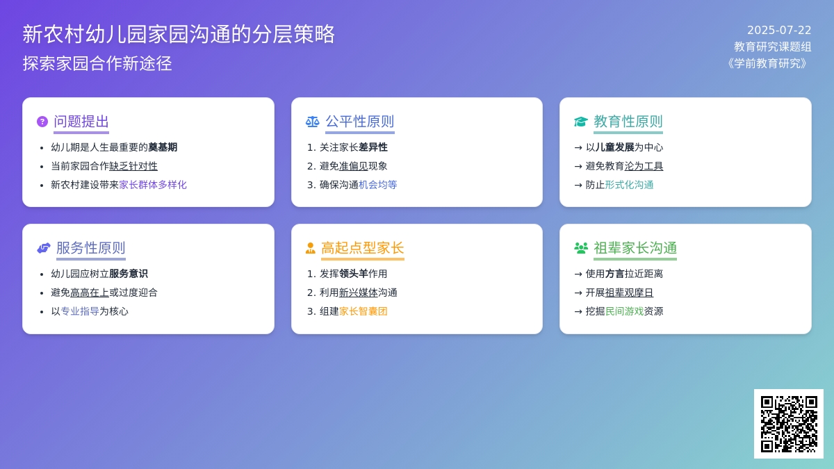 新农村幼儿园家园沟通的分层策略