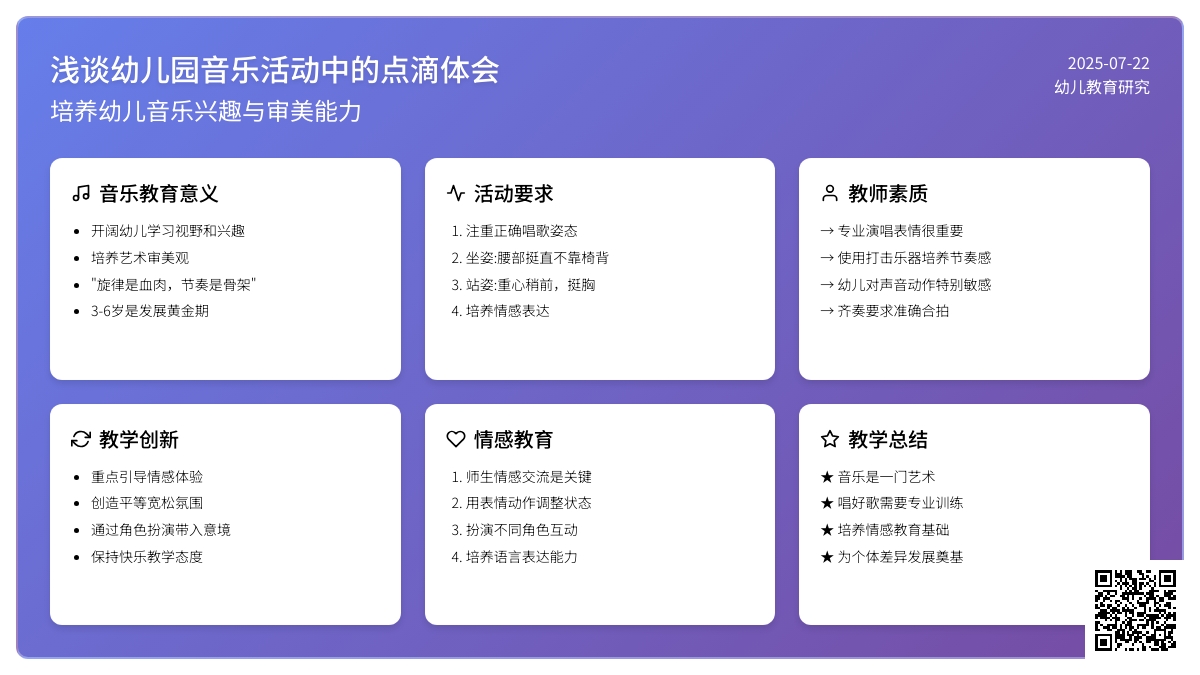 浅谈幼儿园音乐活动中点滴体会