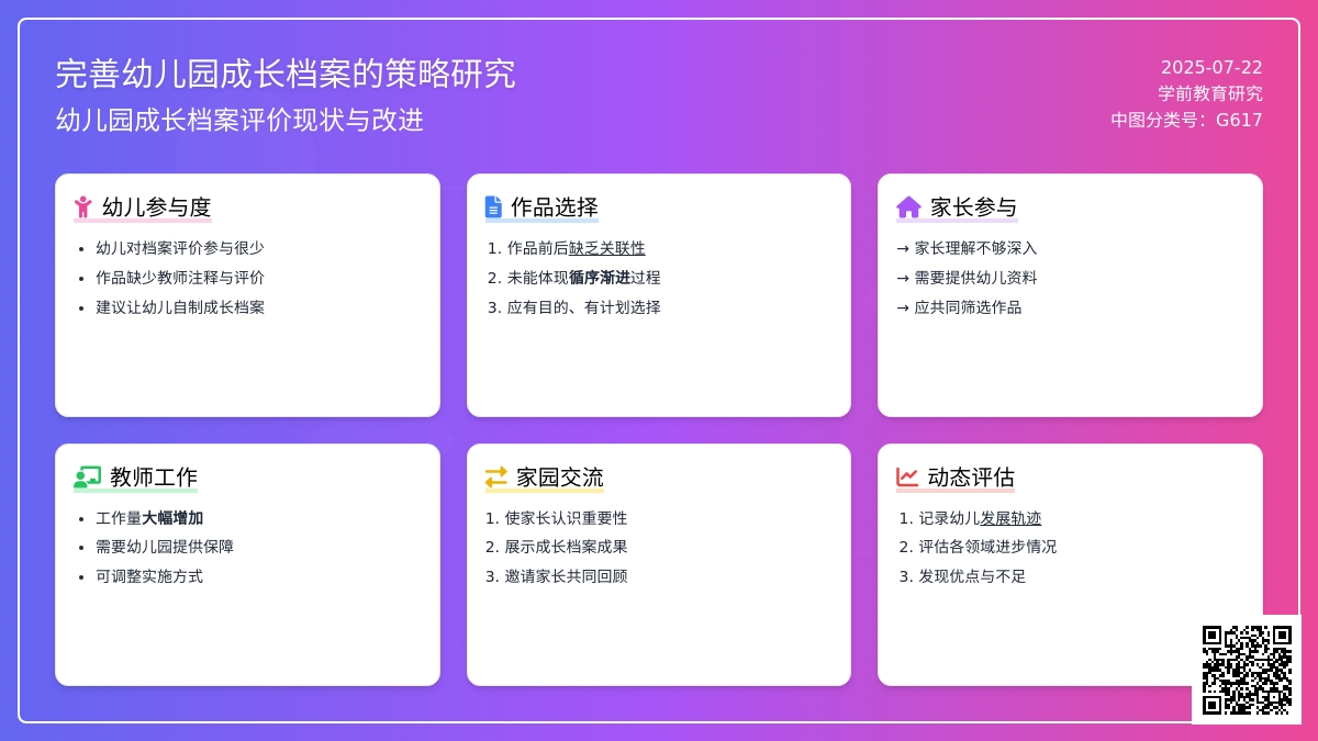 完善幼儿园成长档案的策略研究