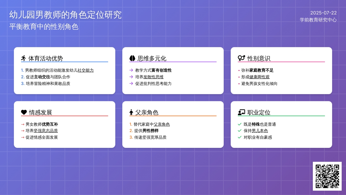 关于幼儿园男教师的角色定位研究