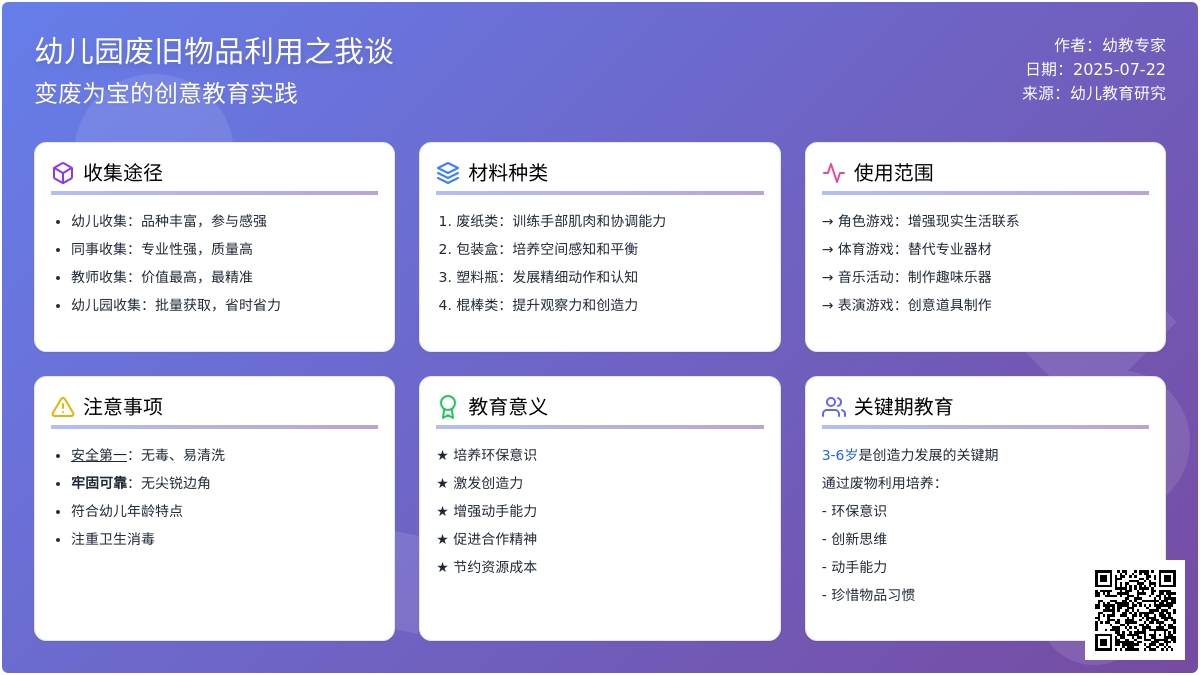 幼儿园废旧物品利用之我谈