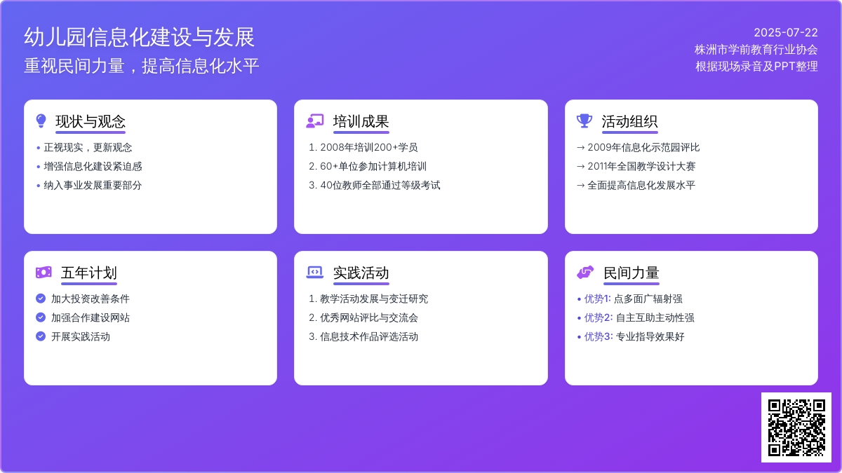 重视民间力量,努力提高幼儿园信息化水平