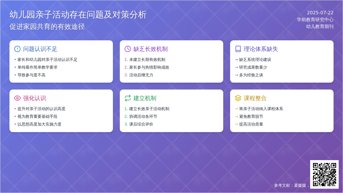 幼儿园亲子活动存在问题及对策分析