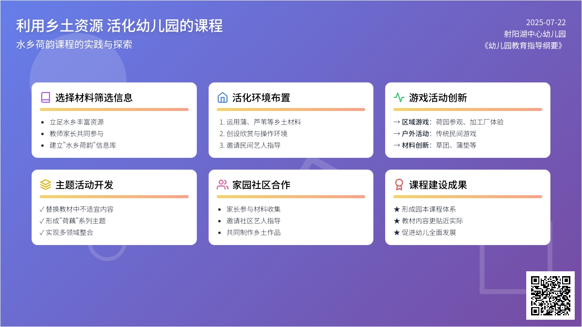 利用乡土资源 活化幼儿园的课程