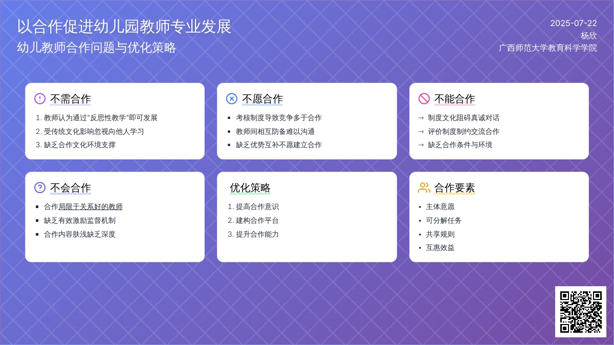 以合作促进幼儿园教师专业发展
