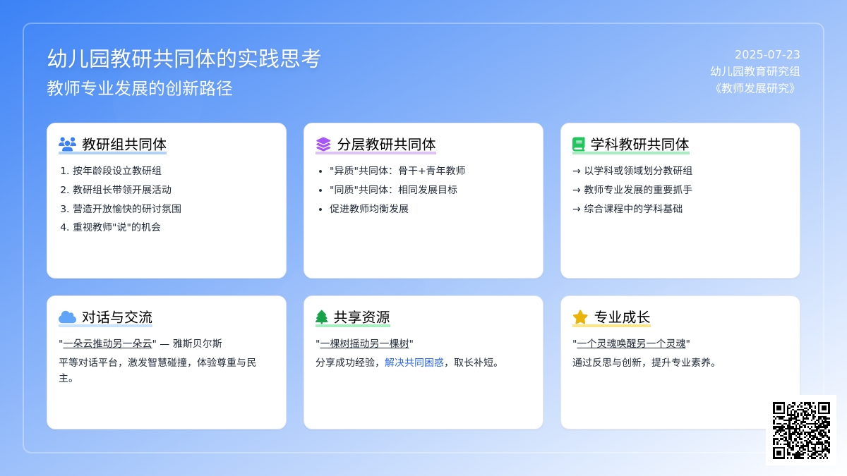幼儿园园内教研共同体的实践思考