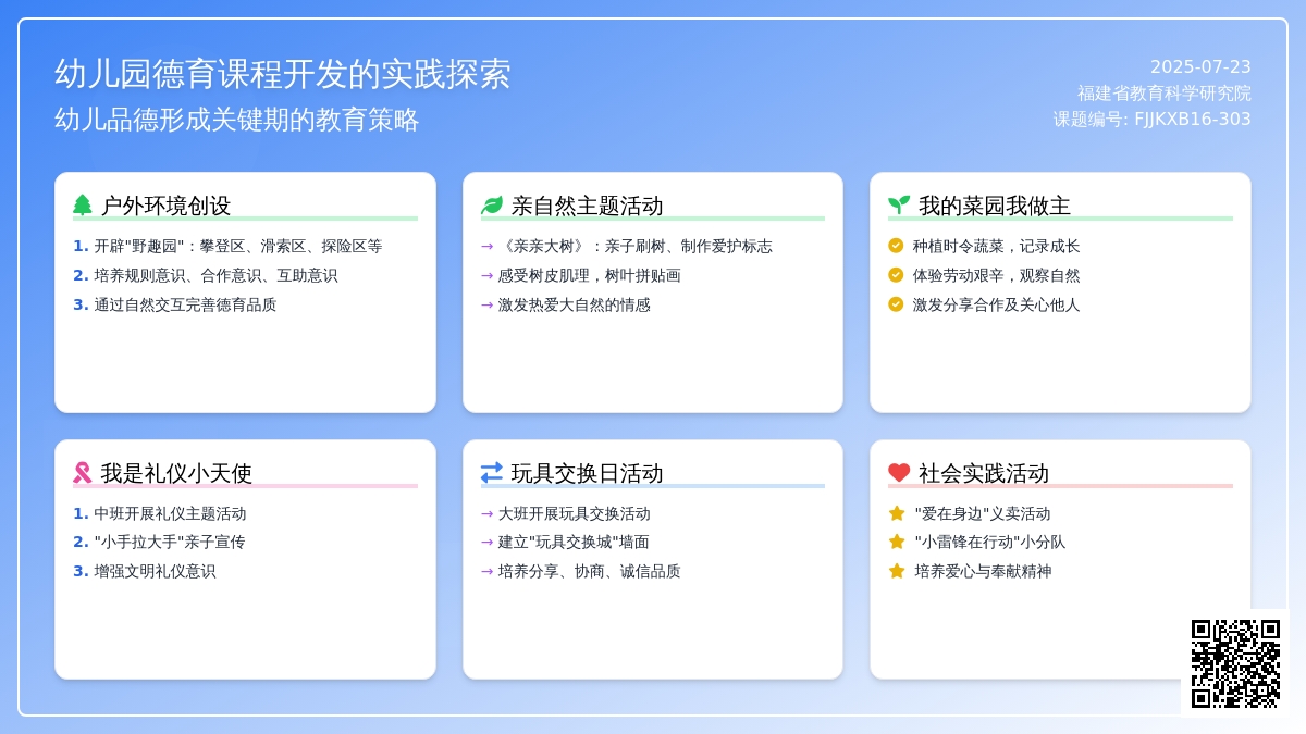 幼儿园德育课程开发的实践探索