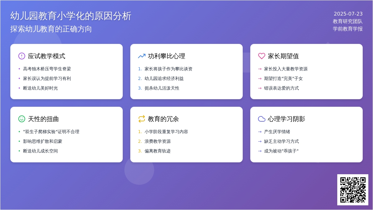 幼儿园教育小学化的原因分析