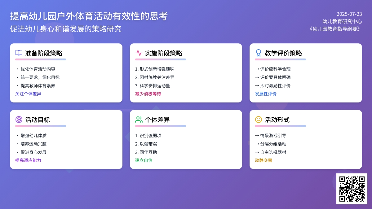 提高幼儿园户外体育活动有效性的思考