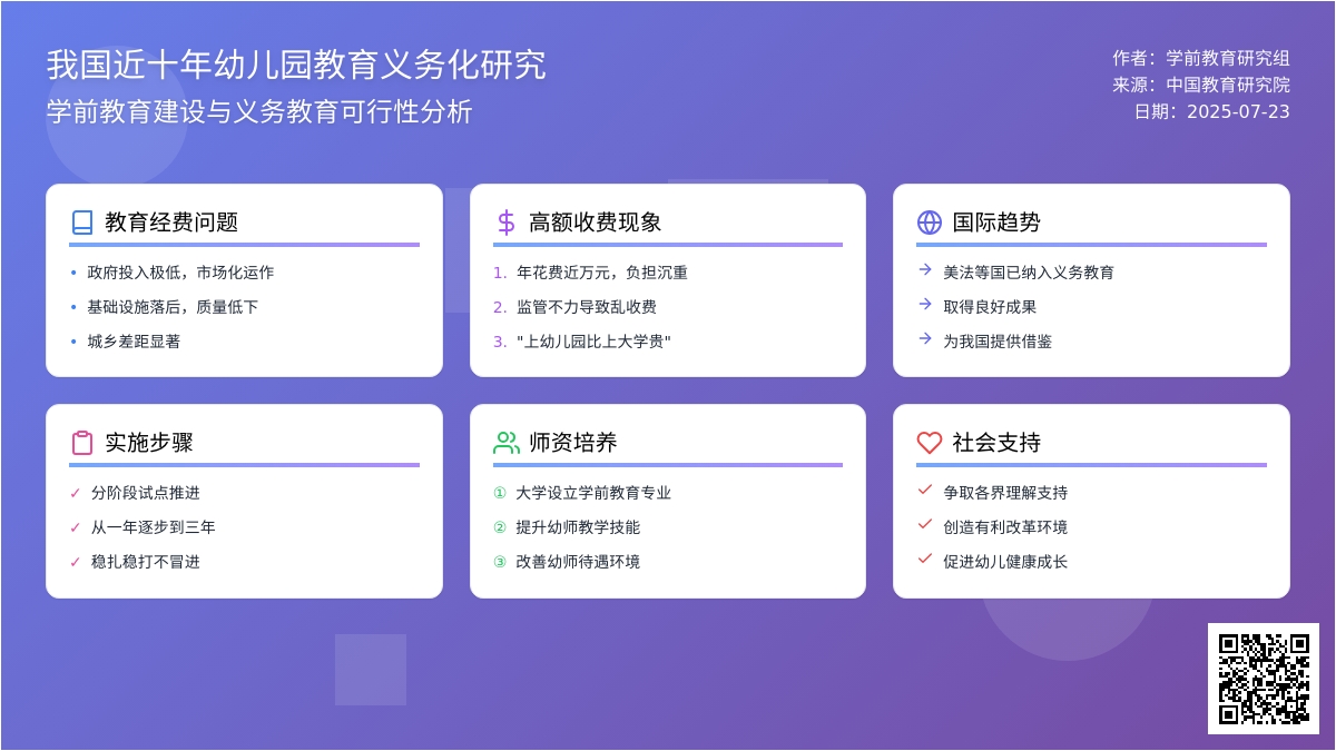 我国近十年幼儿园教育义务化研究