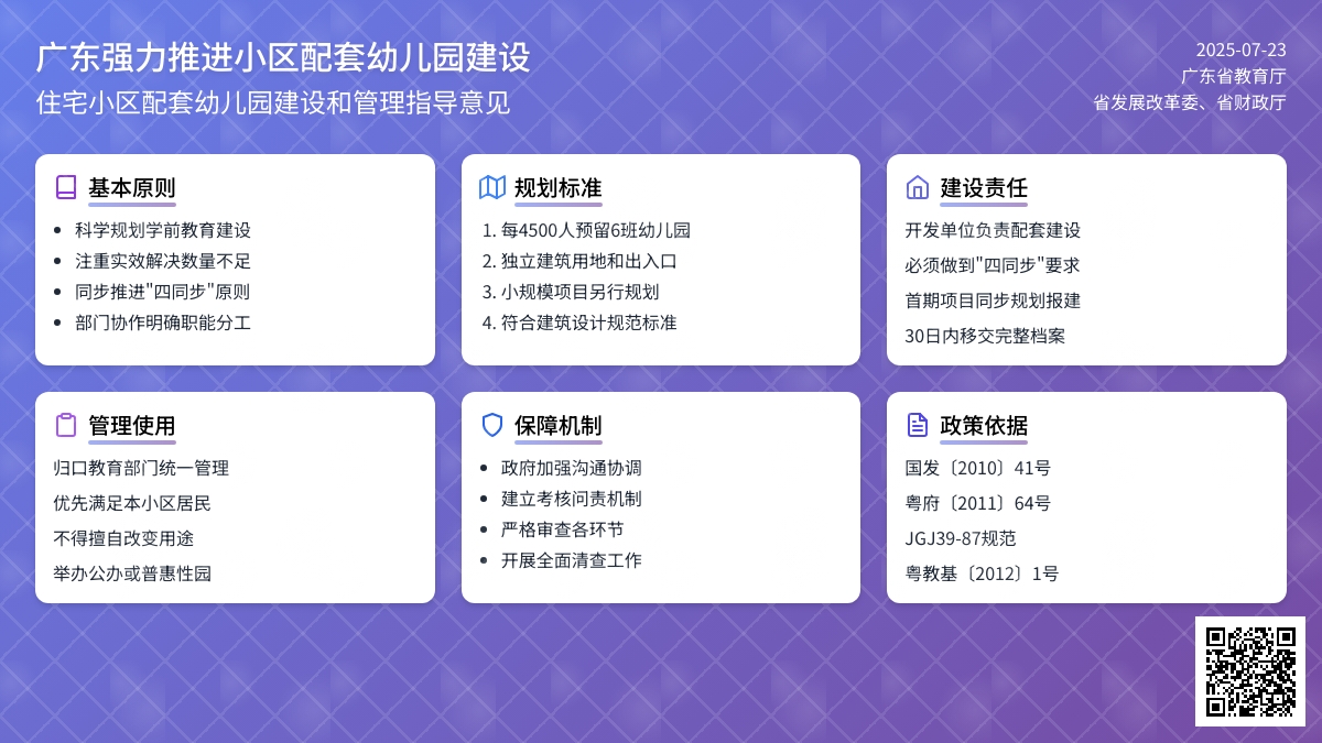 广东强力推进小区配套幼儿园建设