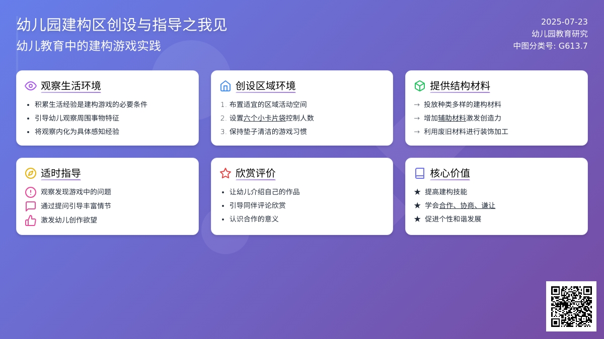 幼儿园建构区创设与指导之我见