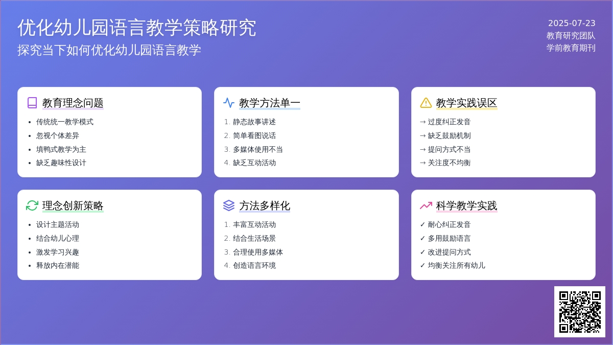 探究当下如何优化幼儿园语言教学