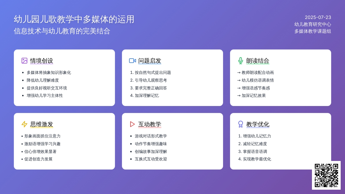 幼儿园儿歌教学中多媒体的运用