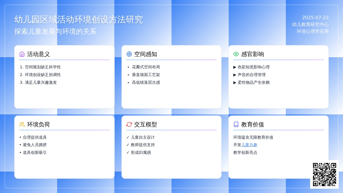 幼儿园区域活动环境创设方法研究