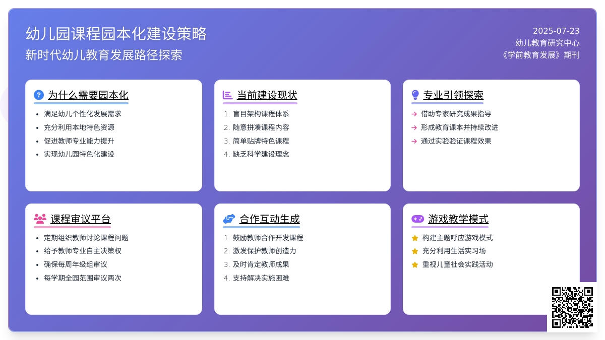 幼儿园课程“园本化”建设策略
