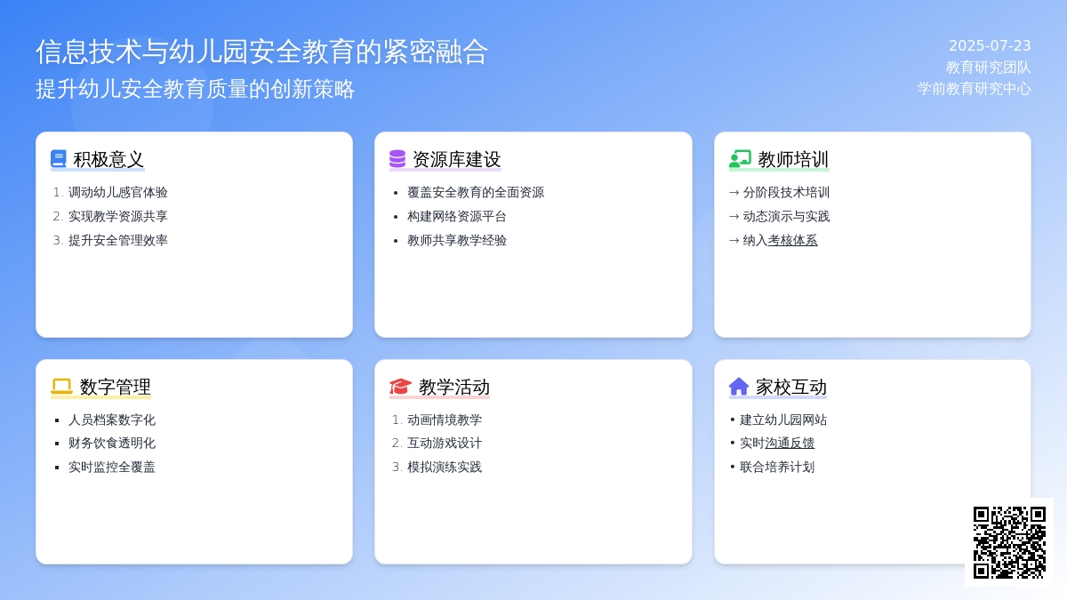 信息技术与幼儿园安全教育的紧密融合