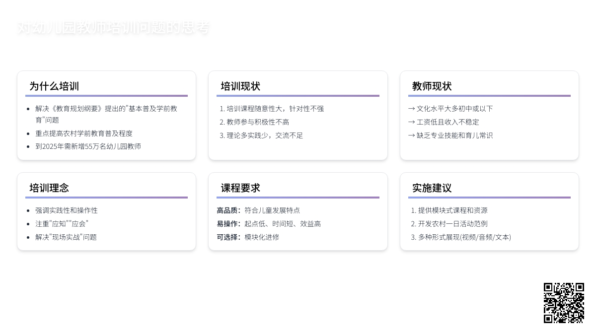 对幼儿园教师培训问题的思考