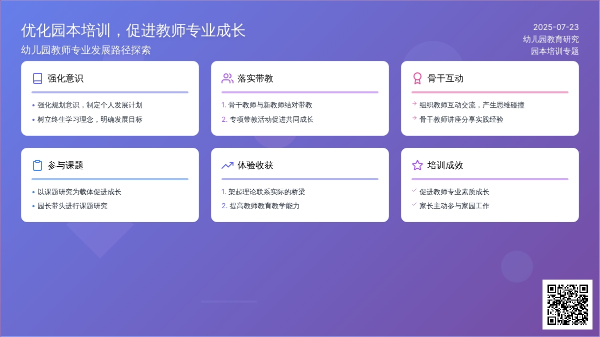 优化园本培训，促进教师专业成长
