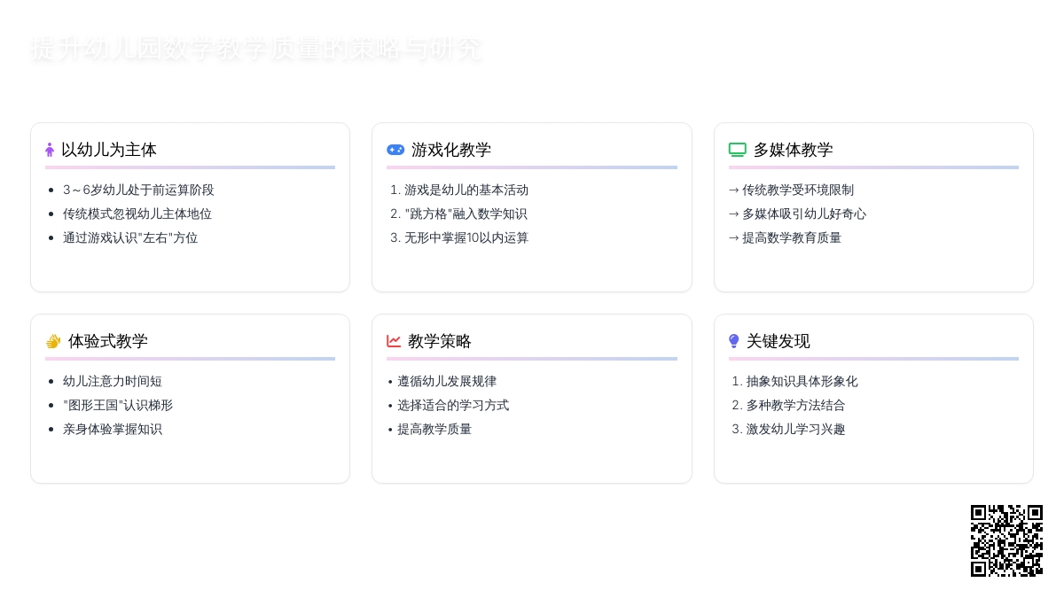 提升幼儿园数学教学质量的策略与研究