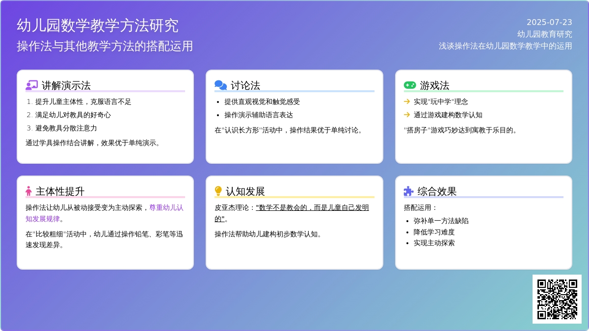 浅谈操作法在幼儿园数学教学中的运用