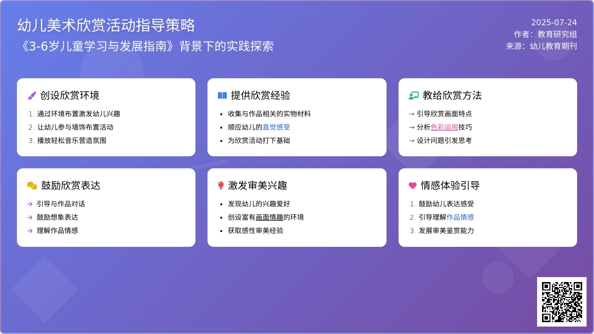 幼儿美术欣赏活动指导策略论文