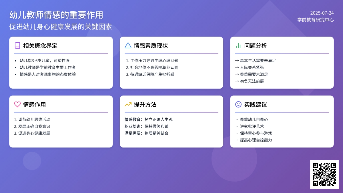 幼儿教师情感的重要作用的论文