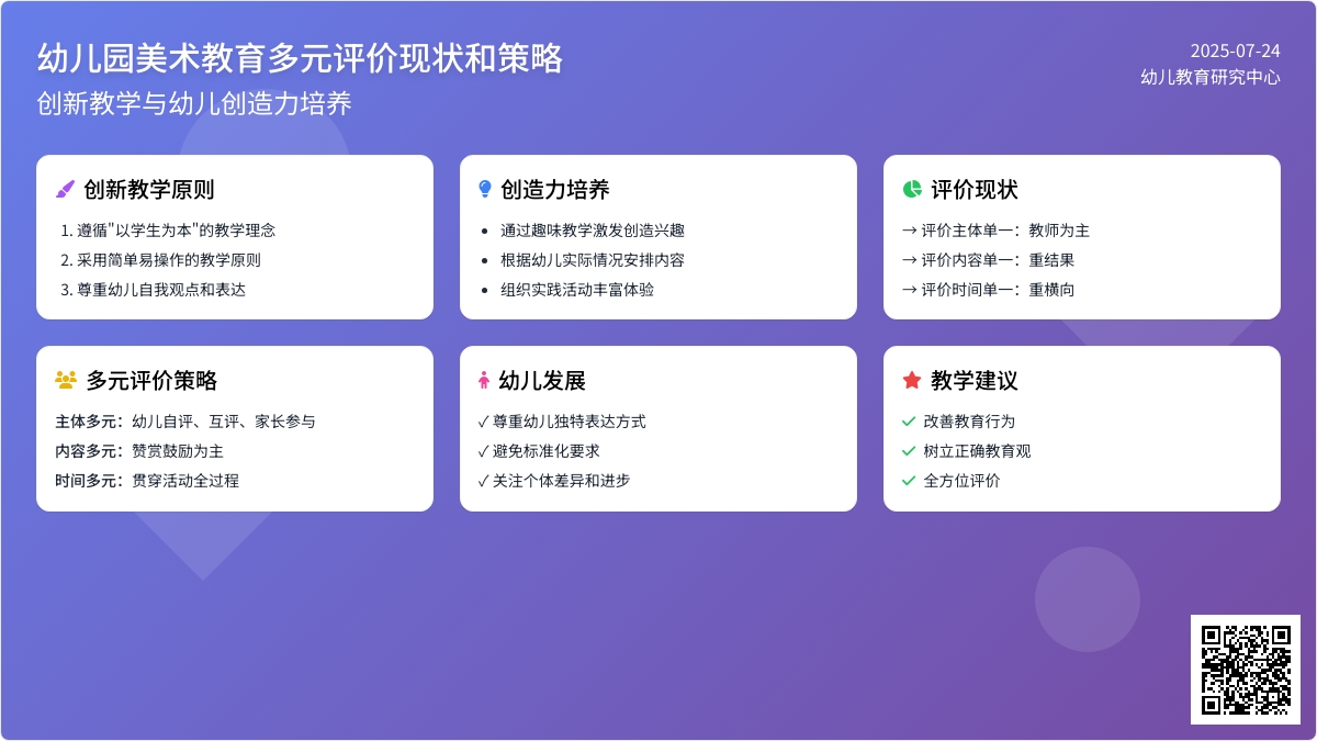 关于幼儿园美术教育多元评价现状和策略论文