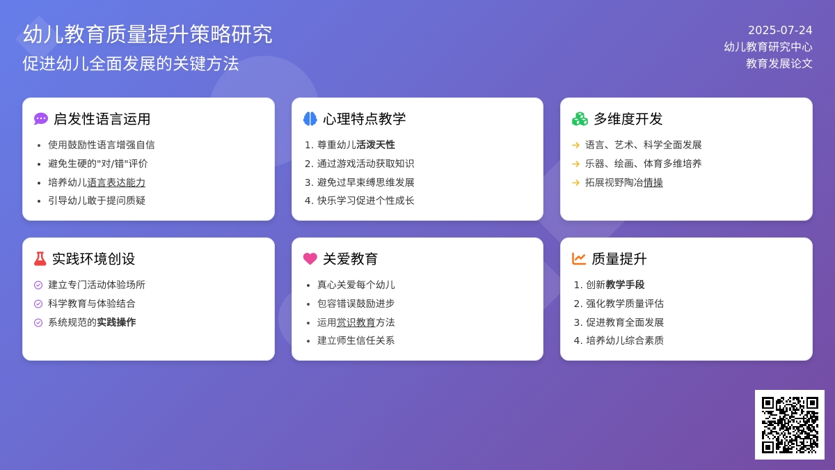 幼儿教育质量提升策略研究论文