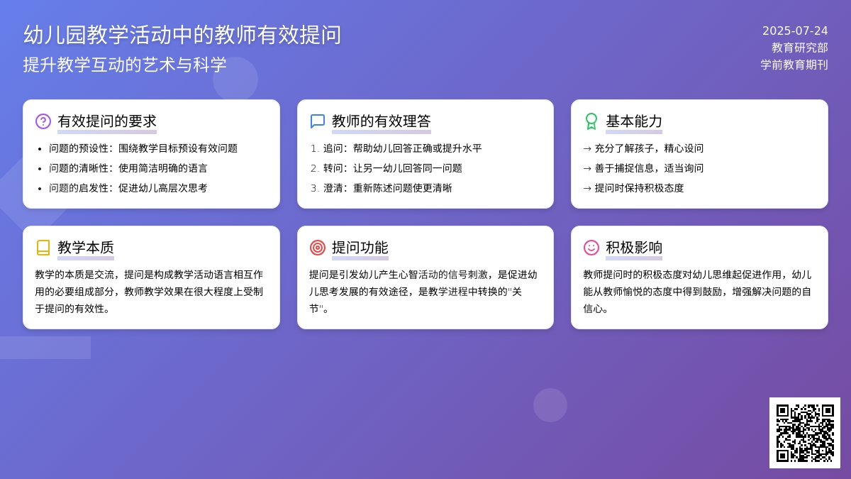 幼儿园教学活动中的教师有效提问的论文