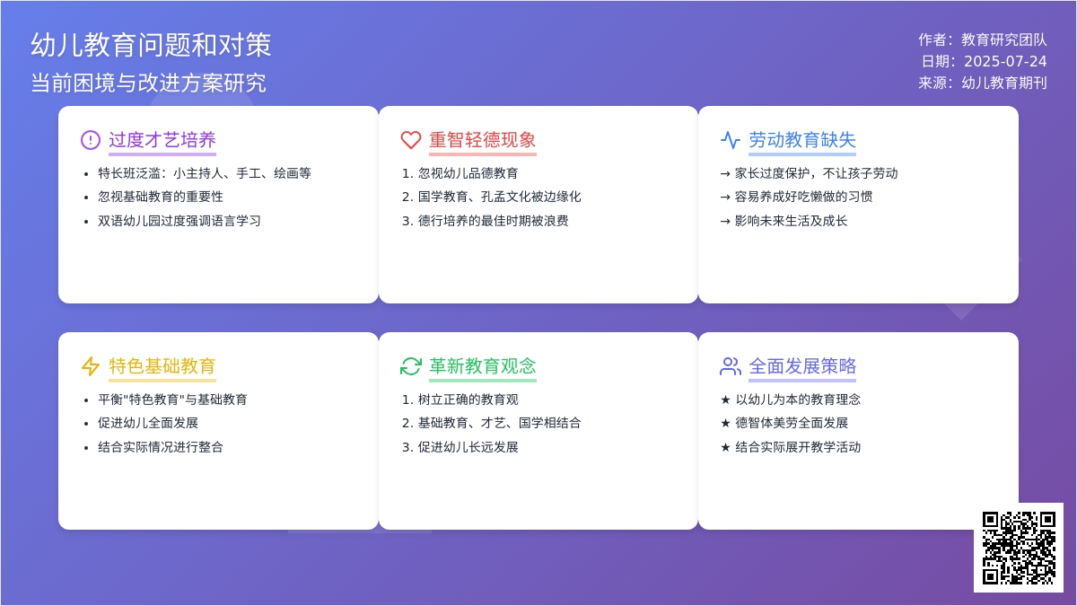 幼儿教育问题和对策论文
