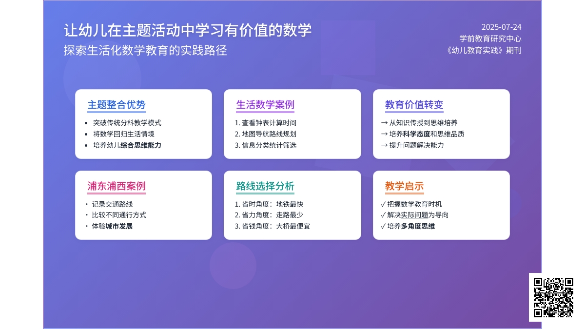 让幼儿在主题活动中学习有价值的数学